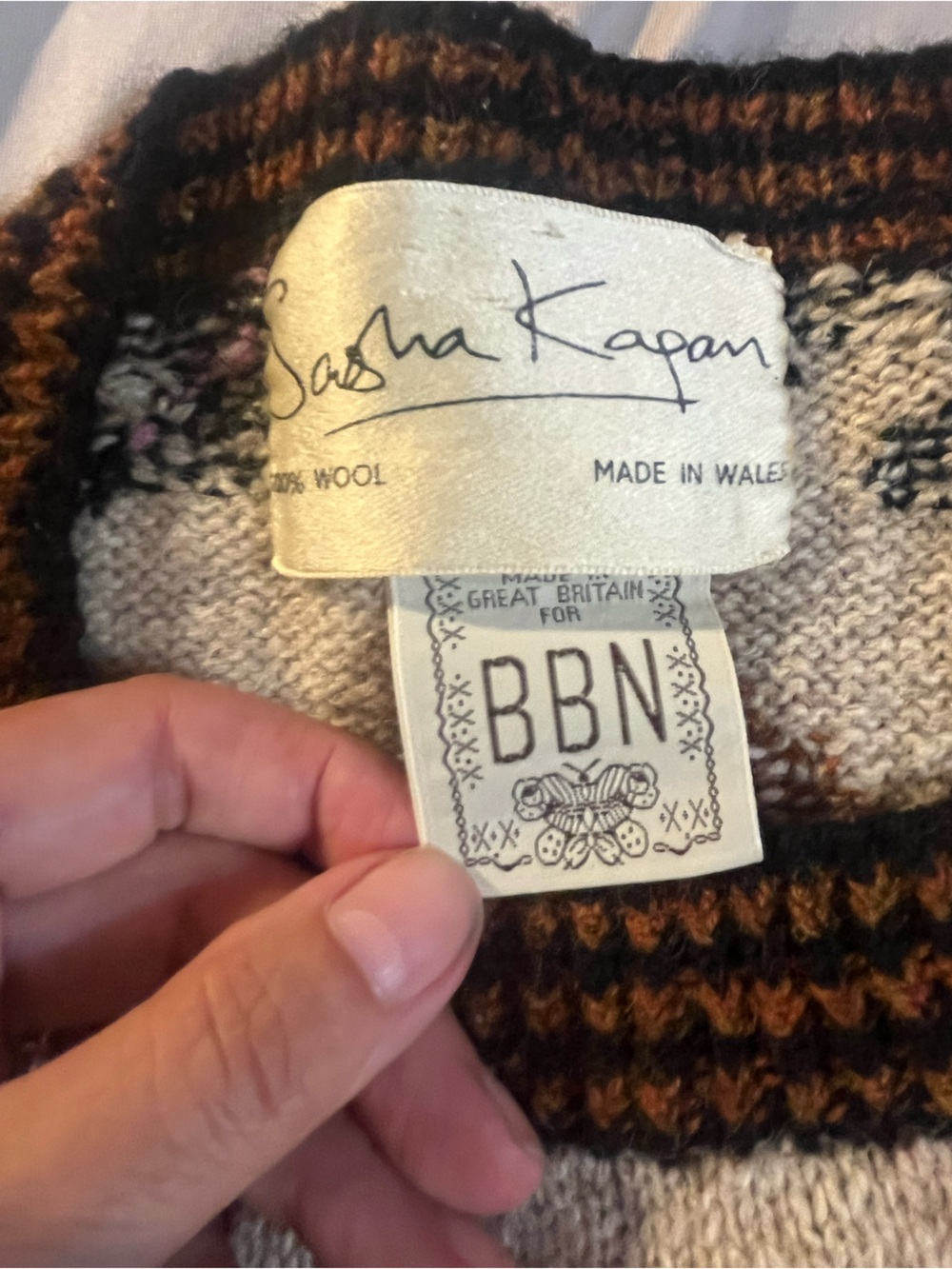 Sasha Kagan Vintage 1984 “Prowling Cats”100% Pure Shetland Sweater Handmade (M) - Picture 3 of 5